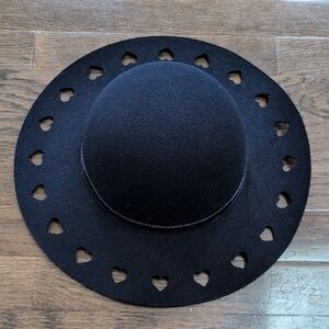 Gymboree Navy Heart Cutout Wide Brim Hat